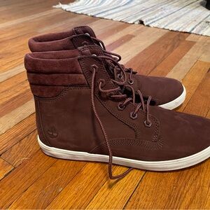 Timberland burgundy High-Top Sneakers